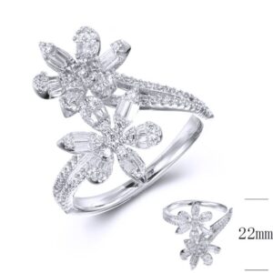 SJ36474, Ladies' Moissanite Ring, S925, Rhodium Plated, White, 3.74g