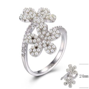 SJ30606, Ladies' Moissanite Ring, S925, Rhodium Plated, White, 3.82g