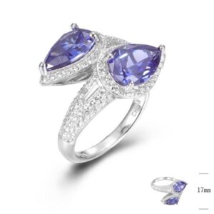 SJ45977, Ladies' Moissanite Ring, S925, Rhodium Plated, White, 5.033g