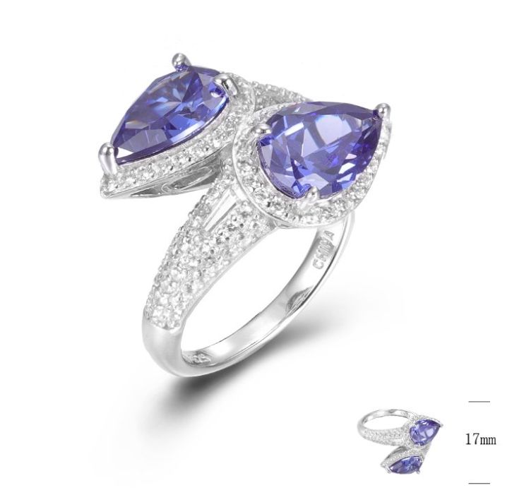 SJ45977, Ladies' Moissanite Ring, S925, Rhodium Plated, White, 5.033g