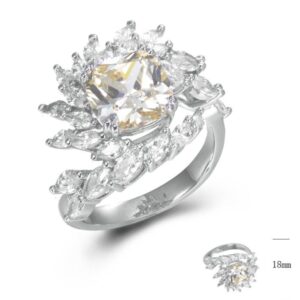SJ44825, Ladies' Moissanite Ring, S925, Rhodium Plated, White, 5.767g