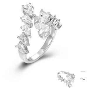 SJ45550, Ladies' Moissanite Ring, S925, Rhodium Plated, White, 4.175g