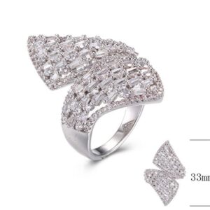 SJ29829, Ladies' Moissanite Ring, S925, Rhodium Plated, White, 7.443g