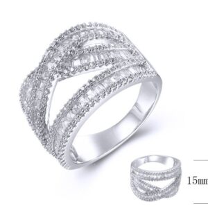 SJ38752, Ladies' Moissanite Ring, S925, Rhodium Plated, White, 6.84g