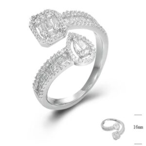 SJ45360, Ladies' Moissanite Ring, S925, Rhodium Plated, White, 4.3g
