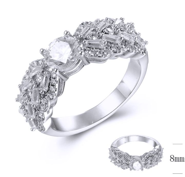SJ38930, Ladies' Moissanite Ring, S925, Rhodium Plated, White, 4.609g