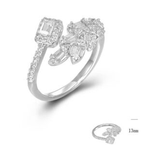 SJ45282, Ladies' Moissanite Ring, S925, Rhodium Plated, White, 2.663g