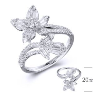 SJ36472, Ladies' Moissanite Ring, S925, Rhodium Plated, White, 3.403g