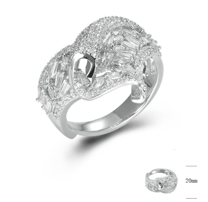 SJ44089, Ladies' Moissanite Ring, S925, Rhodium Plated, White, 5.167g