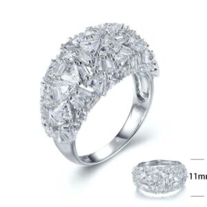 SJ28266, Ladies' Moissanite Ring, S925, Rhodium Plated, White, 6.583g