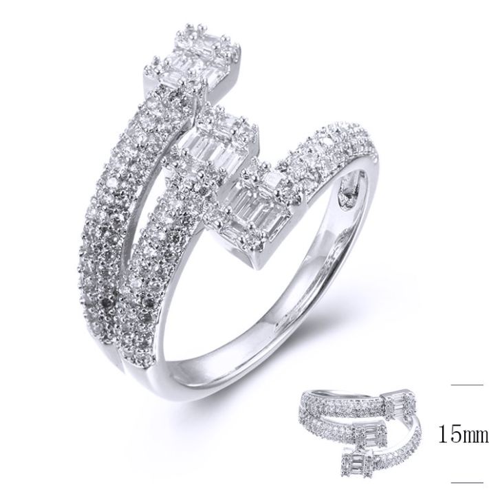 SJ38031, Ladies' Moissanite Ring, S925, Rhodium Plated, White, 3.743g