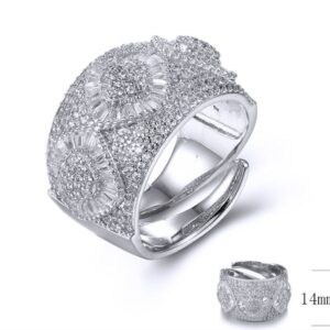 SJ34376, Ladies' Moissanite Ring, S925, Rhodium Plated, White, 6.563g