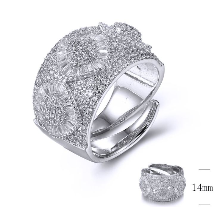 SJ34376, Ladies' Moissanite Ring, S925, Rhodium Plated, White, 6.563g