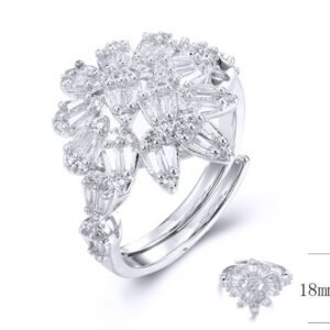 SJ33864, Ladies' Moissanite Ring, S925, Rhodium Plated, White, 3.05g
