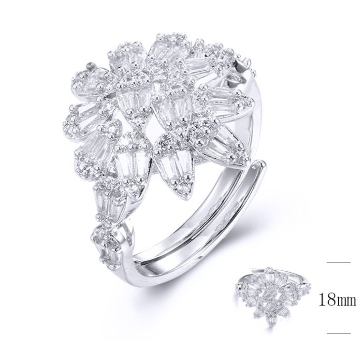 SJ33864, Ladies' Moissanite Ring, S925, Rhodium Plated, White, 3.05g