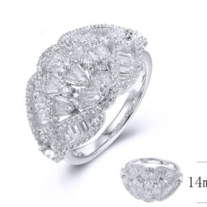 SJ36525, Ladies' Moissanite Ring, S925, Rhodium Plated, White, 5.037g