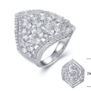 SJ30363, Ladies' Moissanite Ring, S925, Rhodium Plated, White, 6.533g
