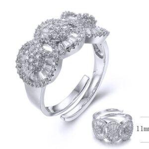 SJ34040, Ladies' Moissanite Ring, S925, Rhodium Plated, White, 4.597g