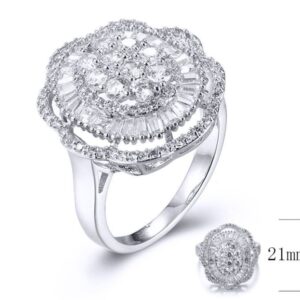 SJ32529, Ladies' Moissanite Ring, S925, Rhodium Plated, White, 4.32g