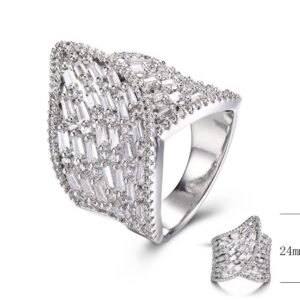 SJ29838, Ladies' Moissanite Ring, S925, Rhodium Plated, White, 8.383g