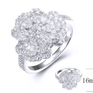 SJ36489, Ladies' Moissanite Ring, S925, Rhodium Plated, White, 4.023g