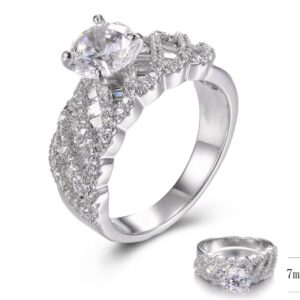 SJ29774, Ladies' Moissanite Ring, S925, Rhodium Plated, White, 5.407g