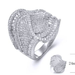 SJ34957, Ladies' Moissanite Ring, S925, Rhodium Plated, White, 6.93g