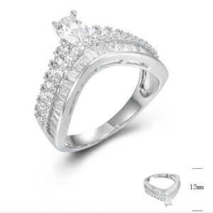 SJ44882, Ladies' Moissanite Ring, S925, Rhodium Plated, White, 4.137g