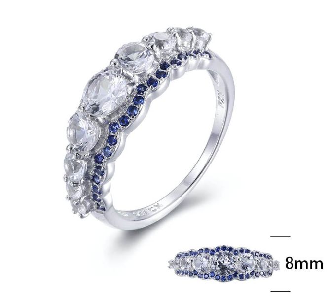 SJ23230, Ladies' Moissanite Ring, S925, Rhodium Plated, White, 4.16g