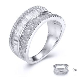 SJ31794, Ladies' Moissanite Ring, S925, Rhodium Plated, White, 5.3g