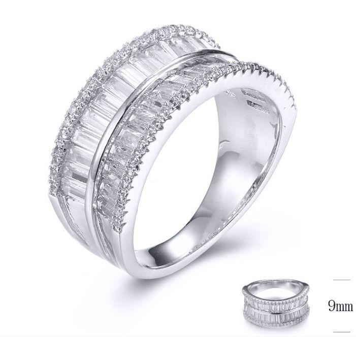SJ31794, Ladies' Moissanite Ring, S925, Rhodium Plated, White, 5.3g