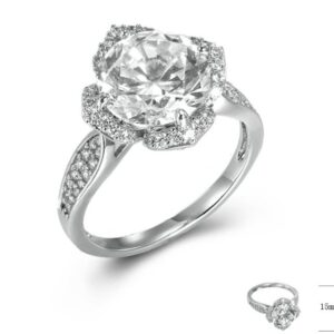 SJ43854, Ladies' Moissanite Ring, S925, Rhodium Plated, White, 4.557g