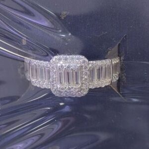 SJ21151, Ladies' Moissanite Ring, S925, Rhodium Plated, White, 3.617g