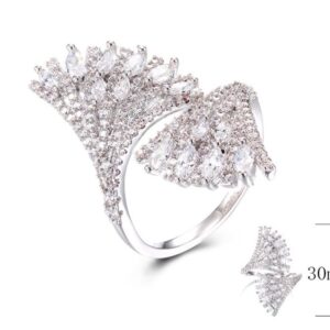 SJ30098, Ladies' Moissanite Ring, S925, Rhodium Plated, White, 3.923g