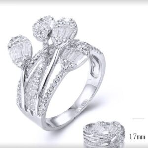 SJ34104, Ladies' Moissanite Ring, S925, Rhodium Plated, White, 4.76g