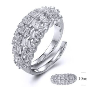 SJ35403, Ladies' Moissanite Ring, S925, Rhodium Plated, White, 3.853g