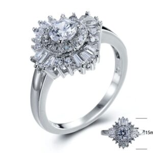 SJ24423, Ladies' Moissanite Ring, S925, Rhodium Plated, White, 3.427g