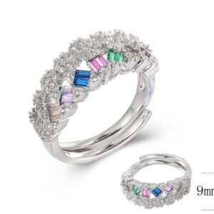 SJ39281, Ladies' Moissanite Ring, S925, Rhodium Plated, White, 3.153g