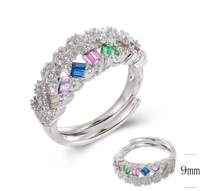 SJ39281, Ladies' Moissanite Ring, S925, Rhodium Plated, White, 3.153g