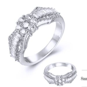 SJ38938, Ladies' Moissanite Ring, S925, Rhodium Plated, White, 4.377g