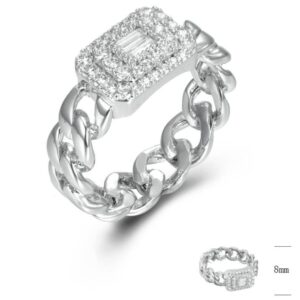 SJ44807, Ladies' Moissanite Ring, S925, Rhodium Plated, White, 4.797g