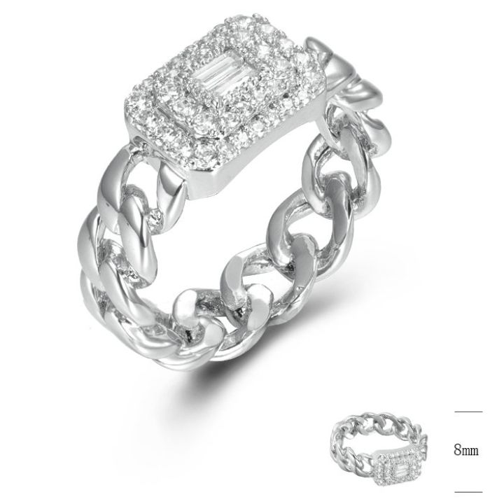 SJ44807, Ladies' Moissanite Ring, S925, Rhodium Plated, White, 4.797g