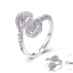 SJ30096, Ladies' Moissanite Ring, S925, Rhodium Plated, White, 3.01g