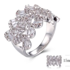 SJ30629, Ladies' Moissanite Ring, S925, Rhodium Plated, White, 5.89g