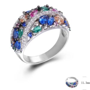 SJ45414, Ladies' Moissanite Ring, S925, Rhodium Plated, White, 5.983g