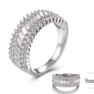 SJ30516, Ladies' Moissanite Ring, S925, Rhodium Plated, White, 3.747g