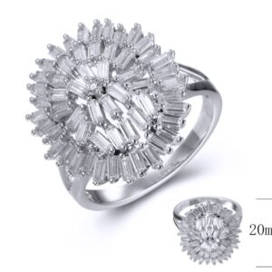 SJ38624, Ladies' Moissanite Ring, S925, Rhodium Plated, White, 4.363g