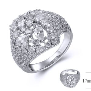 SJ39331, Ladies' Moissanite Ring, S925, Rhodium Plated, White, 5.323g