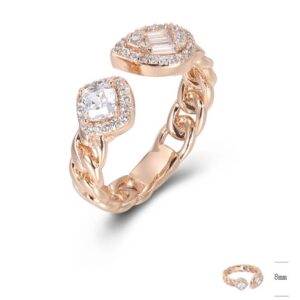 SJ44609, Ladies' Moissanite Ring, S925, Rhodium Plated, White, 3.62g
