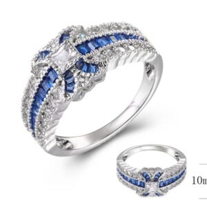SJ39080, Ladies' Moissanite Ring, S925, Rhodium Plated, White, 4.46g